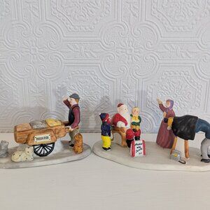 Lot of two Lemax Christmas Accessories - Picture with Santa and Fresh Fish